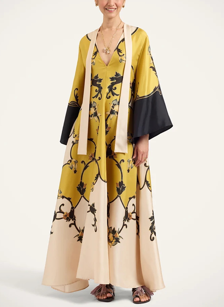 Magnifico Dress Buttercup Placée Gold in Silk Twill - La DoubleJ
