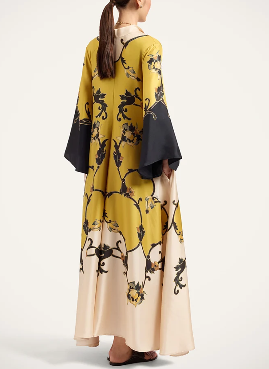 Magnifico Dress Buttercup Placée Gold in Silk Twill - La DoubleJ