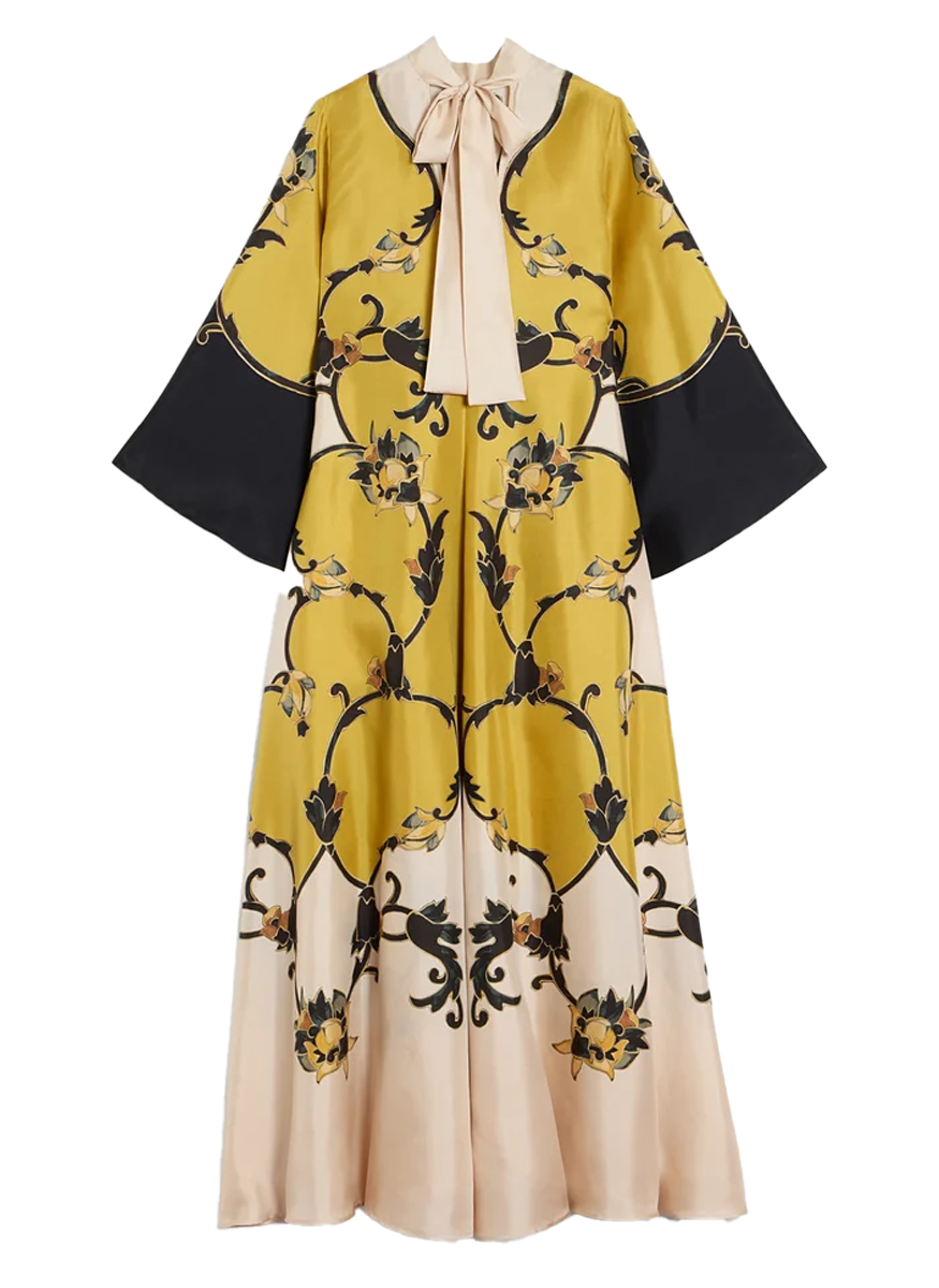 Magnifico Dress Buttercup Placée Gold in Silk Twill - La DoubleJ