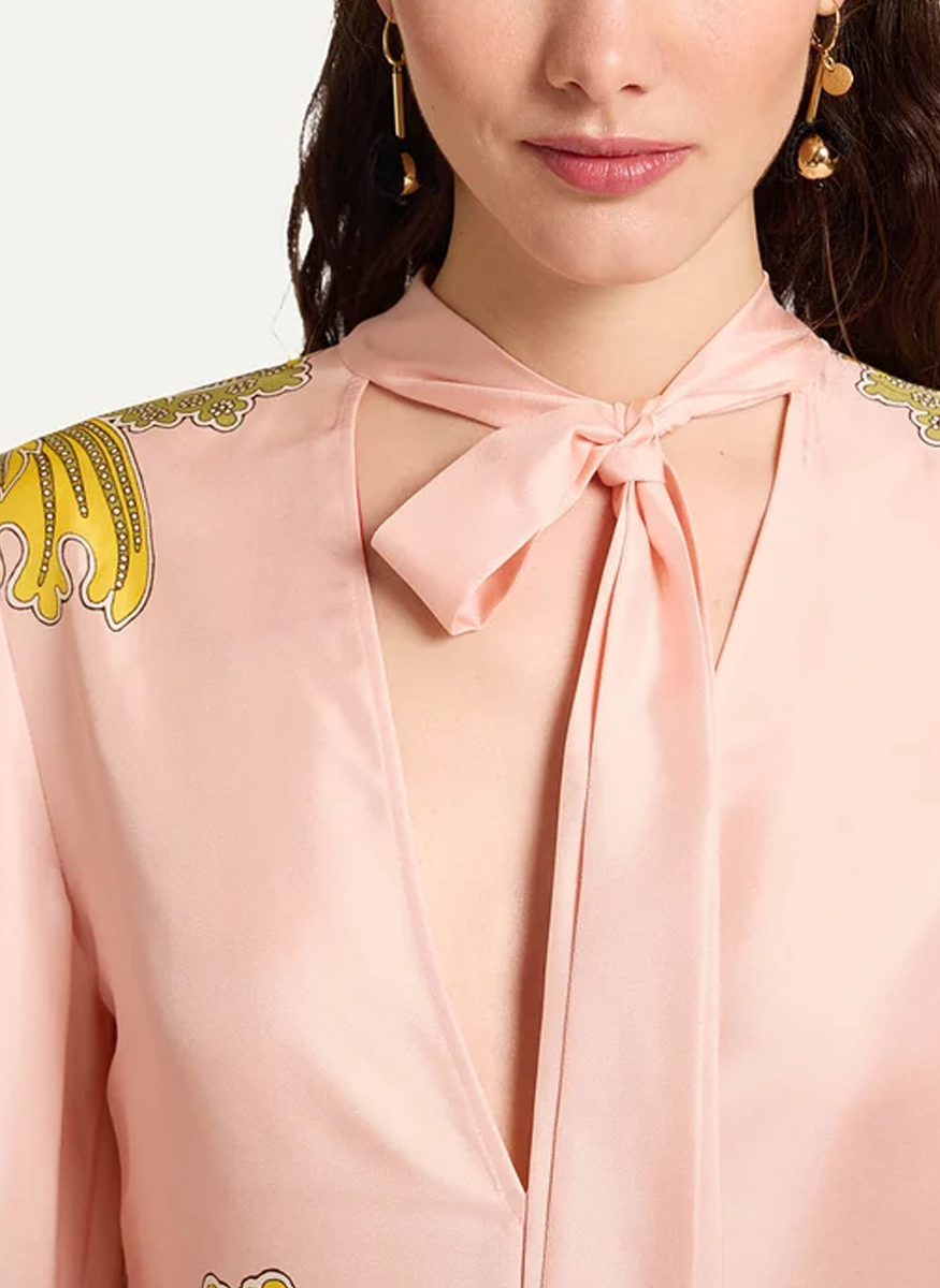 Magnifico Dress in Swathe Placée Pink in Silk Twill - La DoubleJ