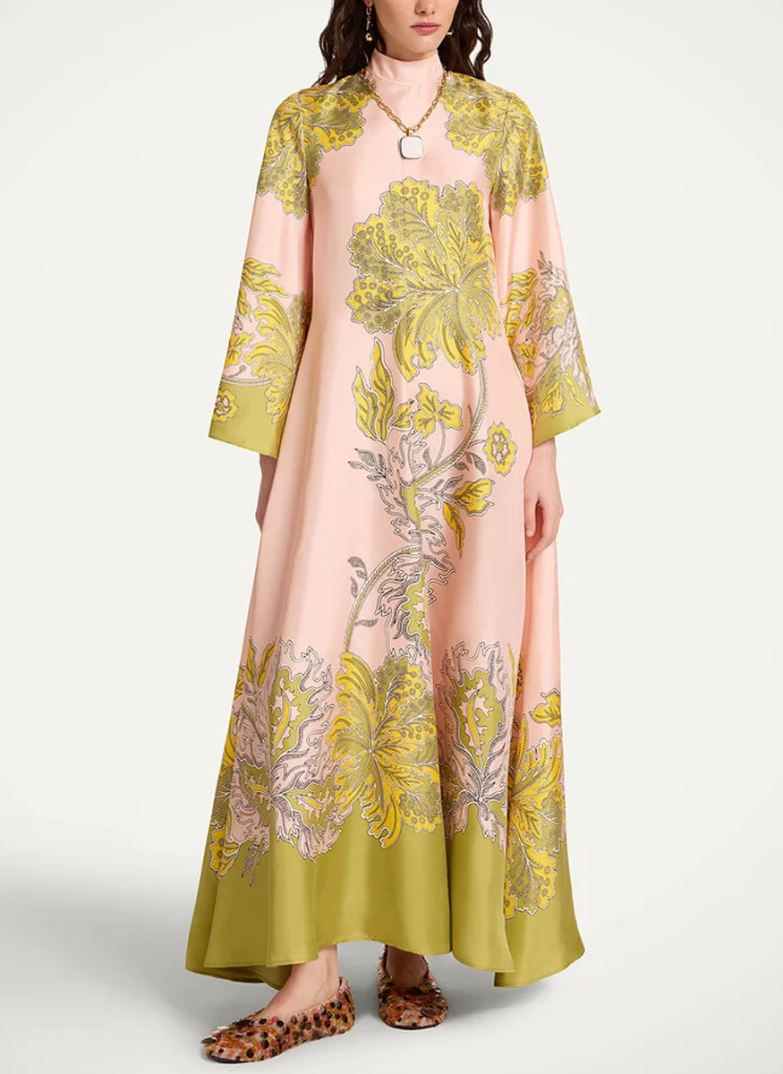 Magnifico Dress in Swathe Placée Pink in Silk Twill - La DoubleJ