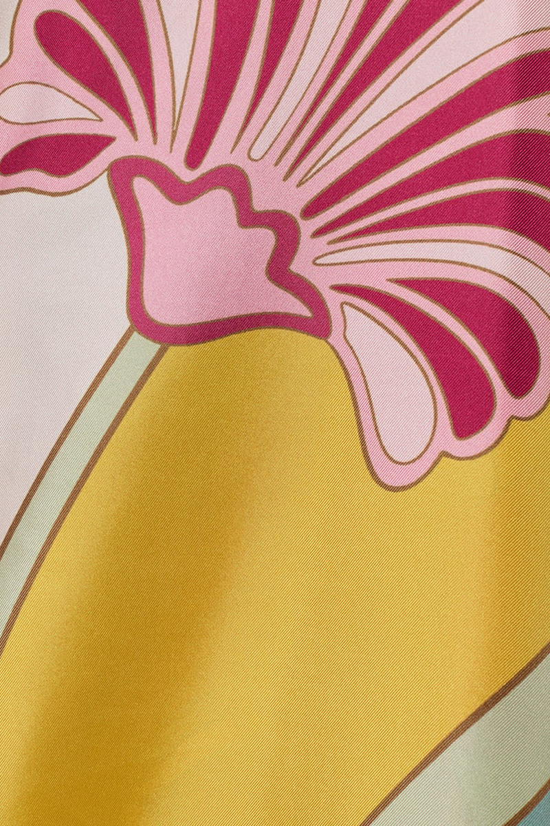 Magnifico Silk Twill Dress in Tulip Placée Green - La DoubleJ