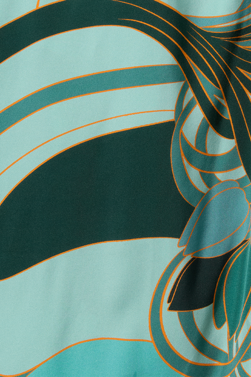 Roy Dress Blooming Tulip Placée Mint in Silk Twill - La DoubleJ