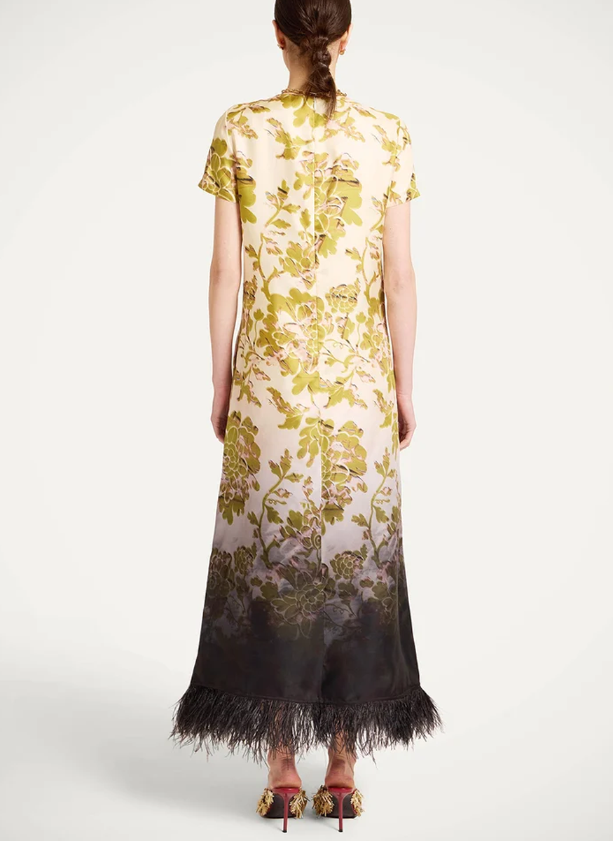Swing Dress Ombré Placée with Feathers - La DoubleJ