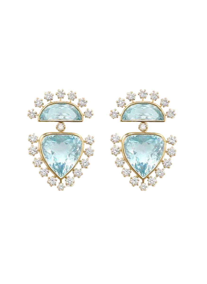 Daystar Earrings, Blue Topaz