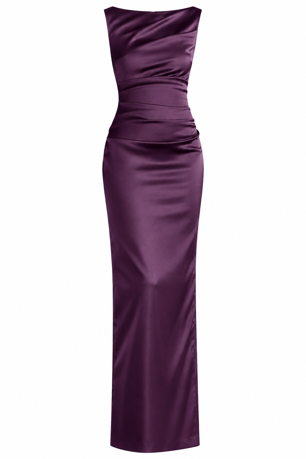 Evening Gown in Claret Stretch Satin Duchesse - Talbot Runhof