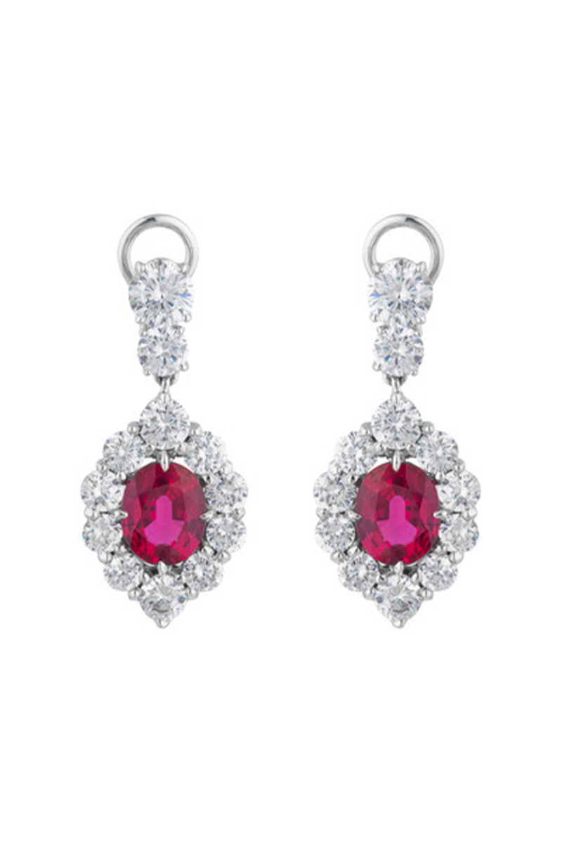 Ruby Oval Drop Earrings