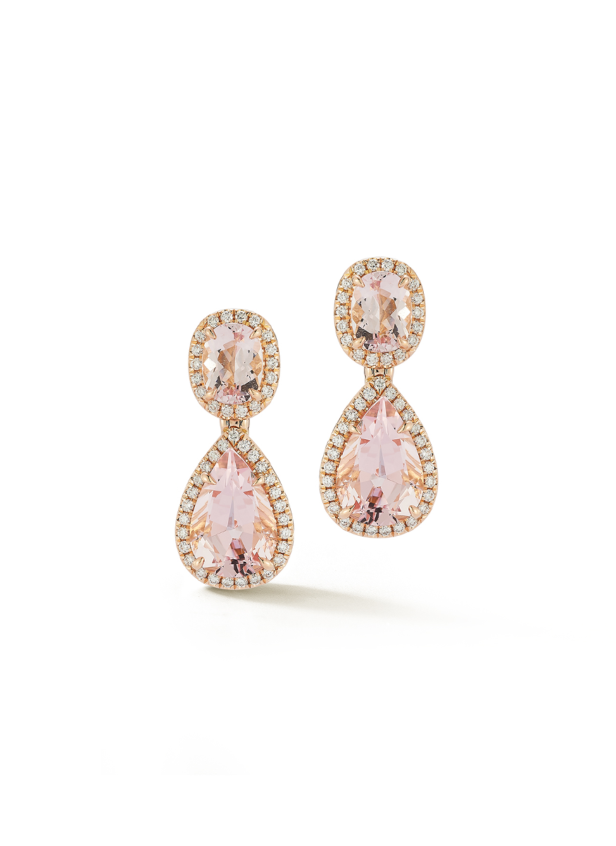 2 Drop Morganite Earrings