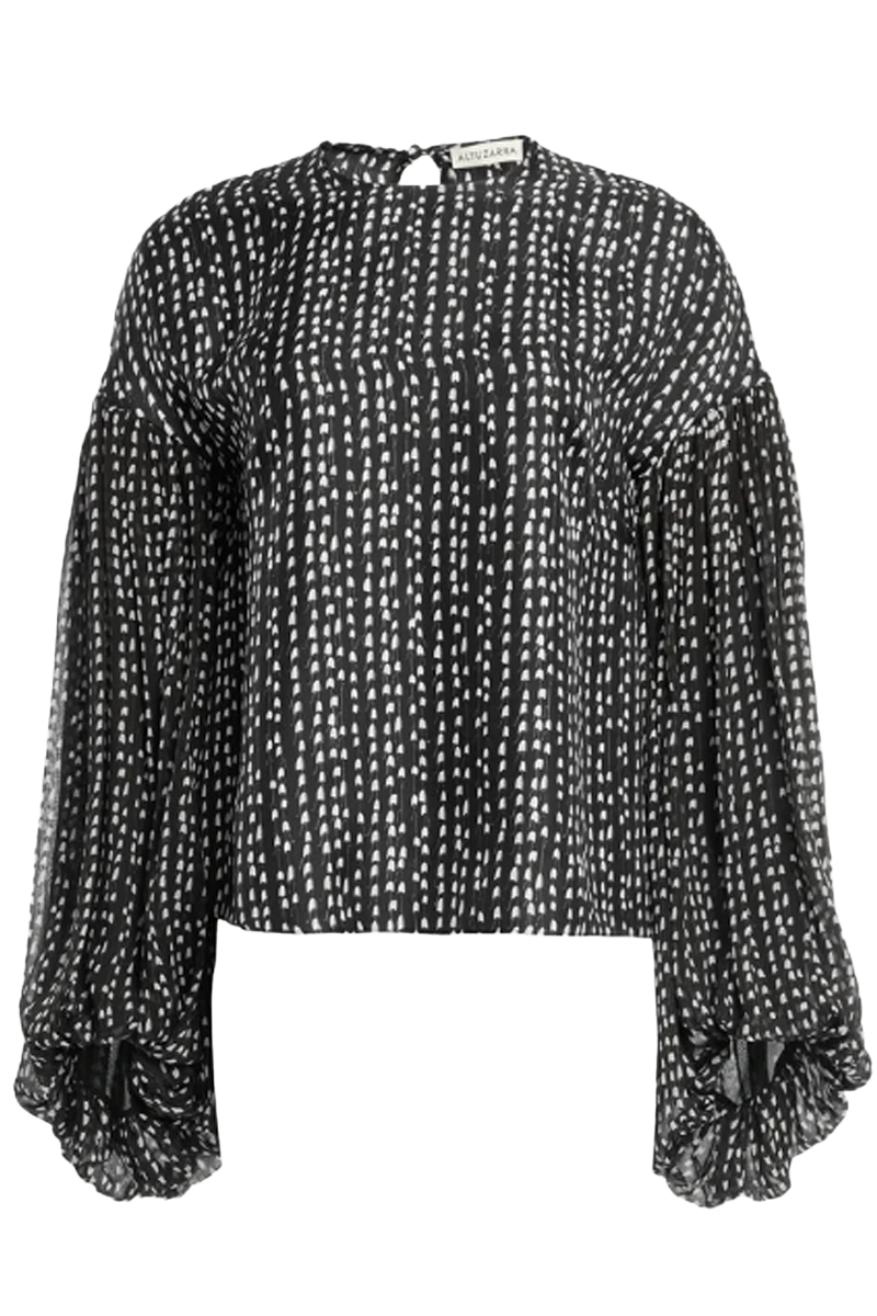 Brooks Silk Top in Black Bluebell