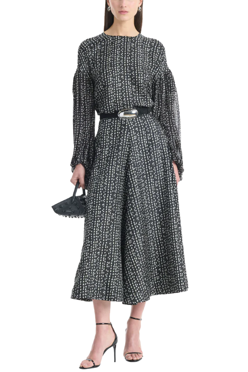 Varda Silk Skirt in Black Bluebell