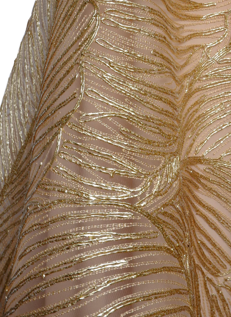 Metallic Raffia Strapless Full Skirt Gown - Naeem Khan