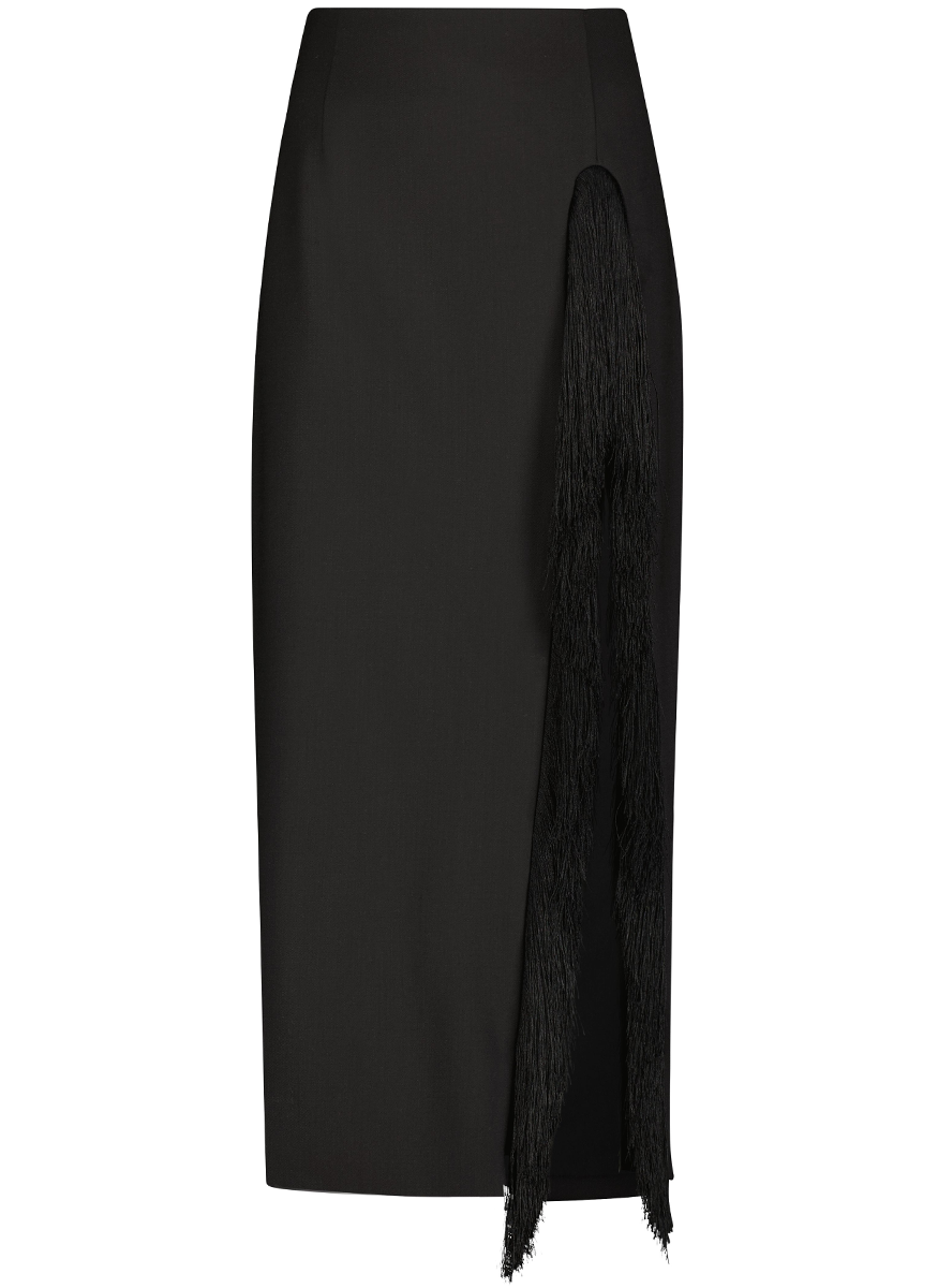 Fringe Detail Pencil Skirt