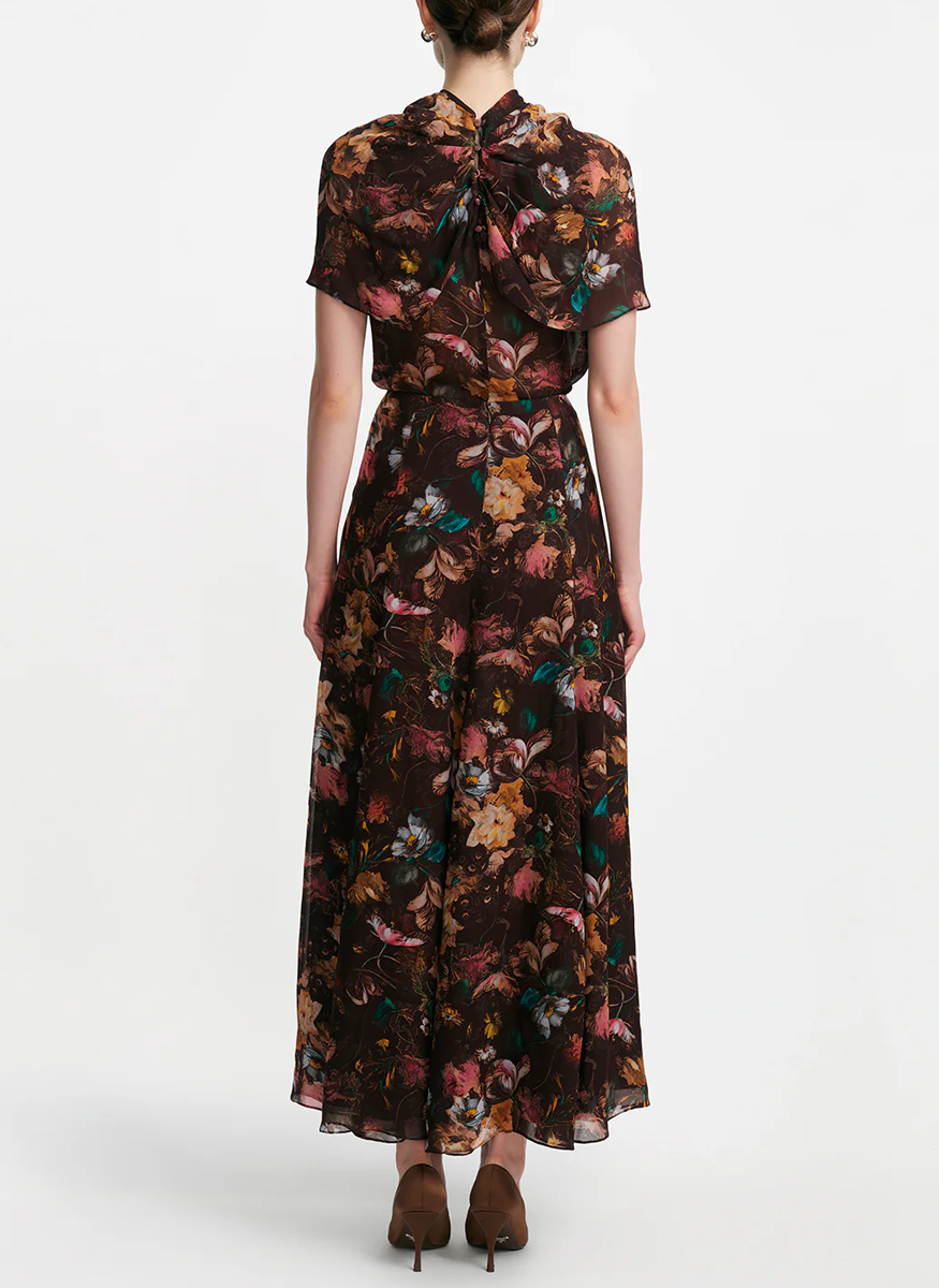 Trumpet Floral Chiffon Skirt - Lela Rose