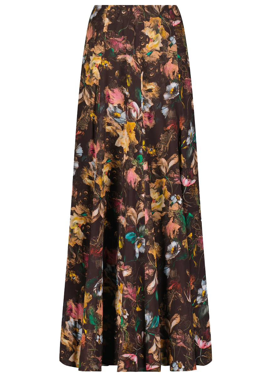 Trumpet Floral Chiffon Skirt
