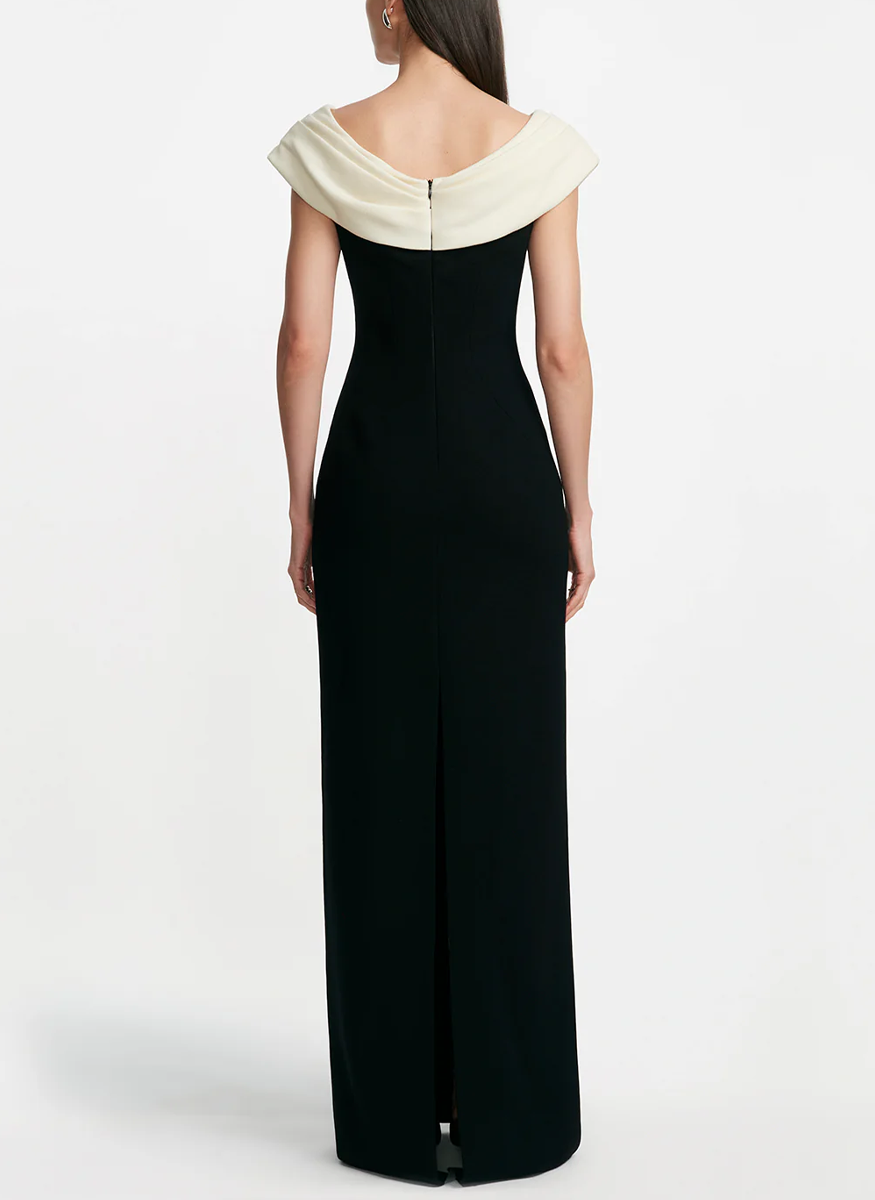 Wool Crepe Cowl Neck Gown - Lela Rose