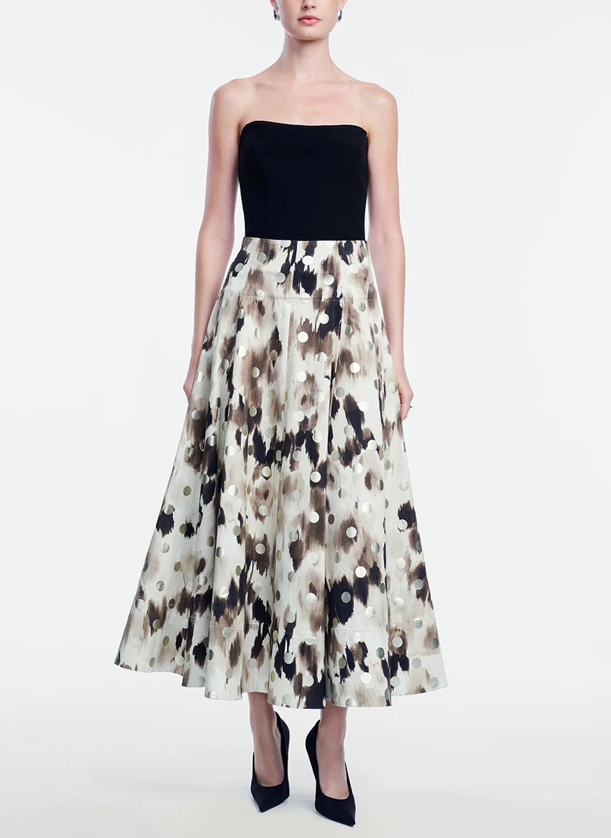 Ikat Polka Dot Parker Skirt - Lela Rose
