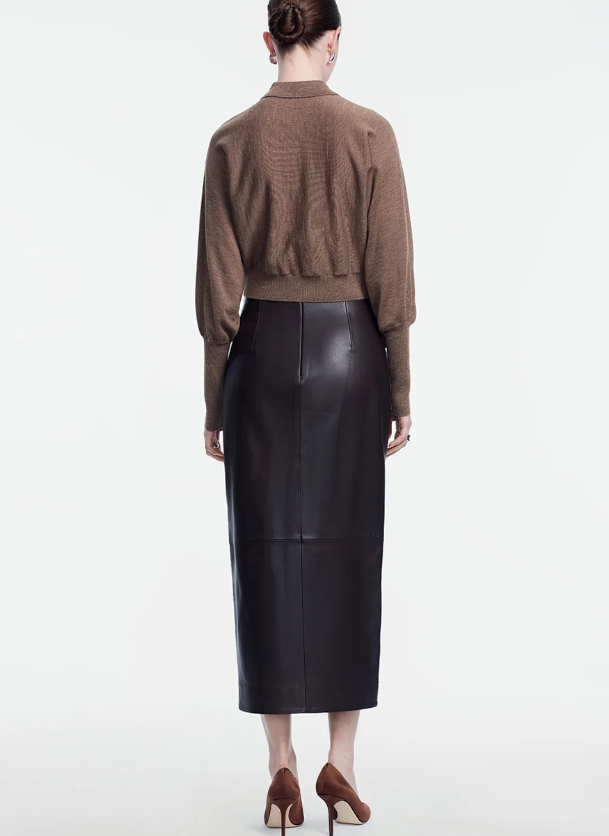 Cropped Dolman Cardigan in Camel - Lela Rose