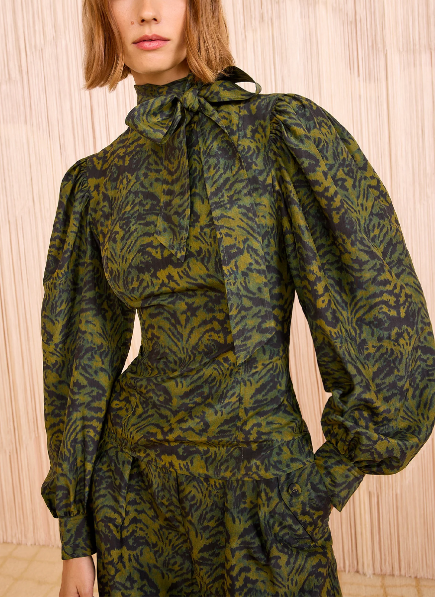 Giorgia Silk Neck Tie Blouse - Ulla Johnson