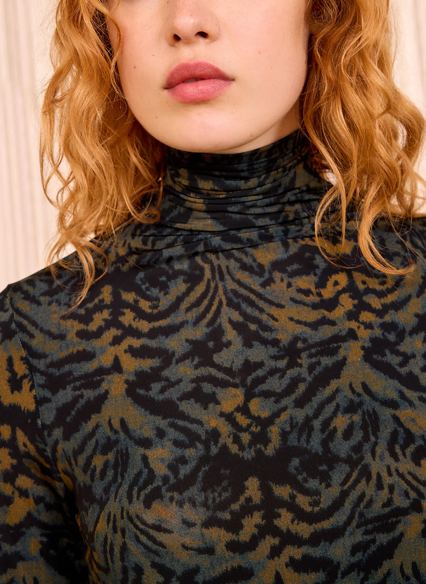 Aurelia Jersey Long Sleeve Turtleneck Top - Ulla Johnson