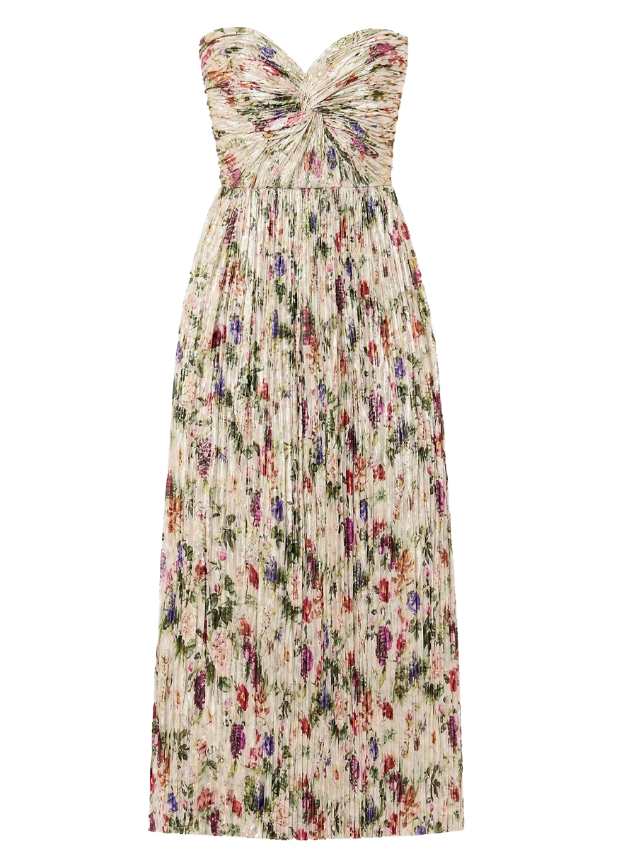 Adelaide Strapless Pleated Dress
