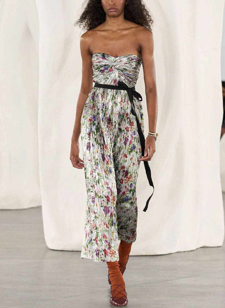 Adelaide Strapless Pleated Dress