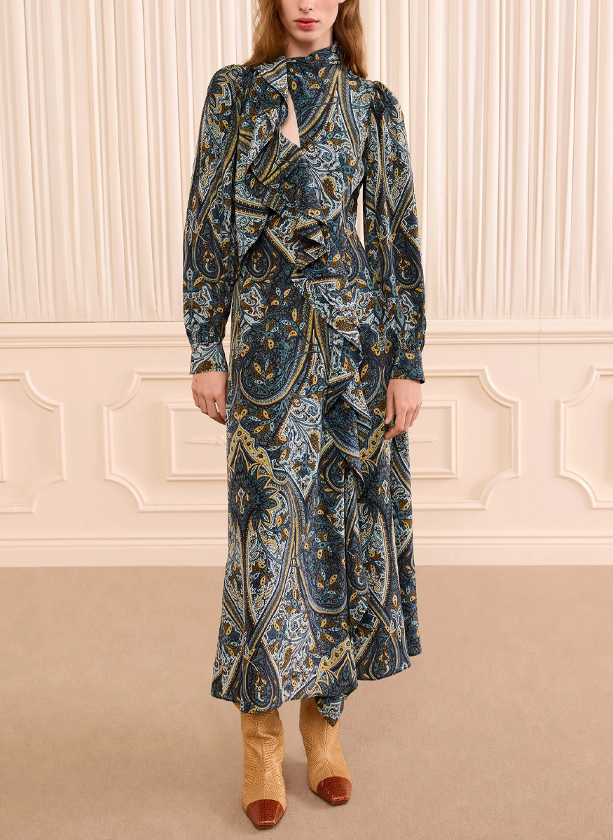Sabrina Long Sleeve Silk Dress - Ulla Johnson