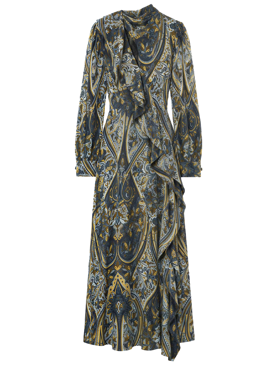 Sabrina Long Sleeve Silk Dress