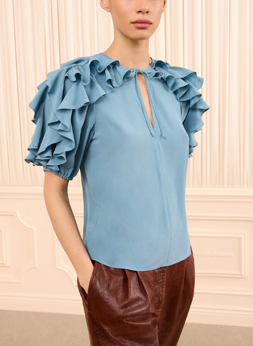 Josephine Short Sleeve Silk Top