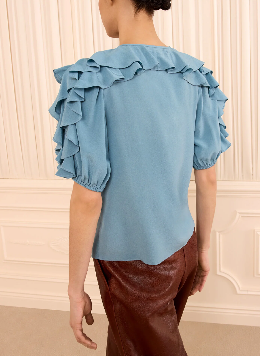 Josephine Short Sleeve Silk Top - Ulla Johnson