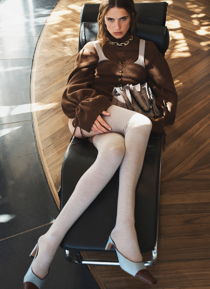Camille Knit Pullover in Clove - Ulla Johnson