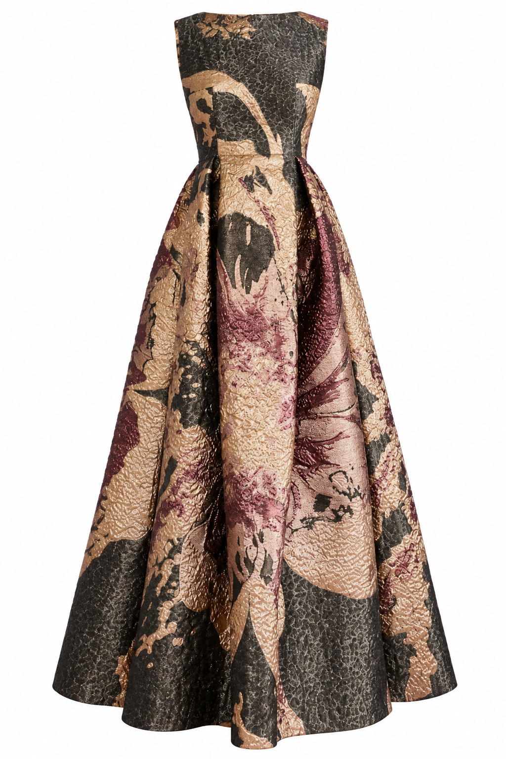 Evening Gown in Bronze Magnolia Jacquard - Talbot Runhof