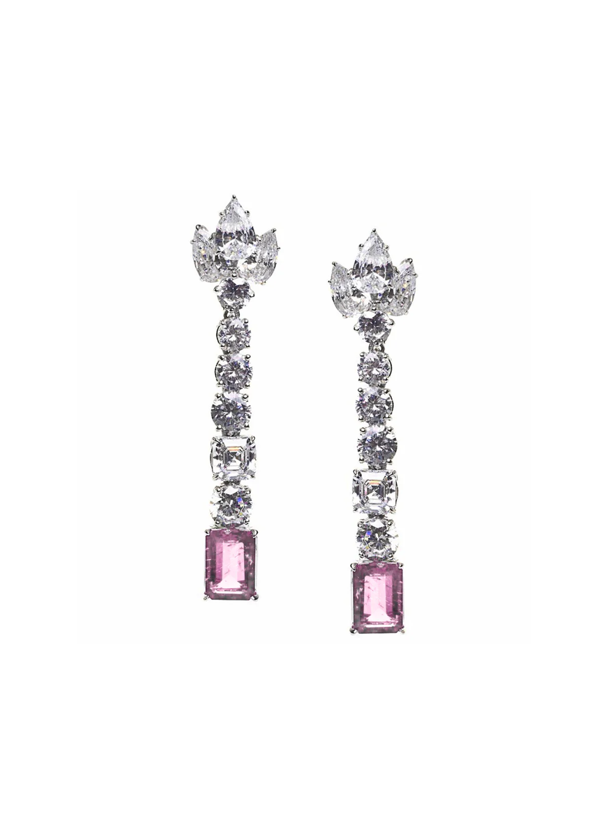 Multi-Shapes with Pink Drop Earrings