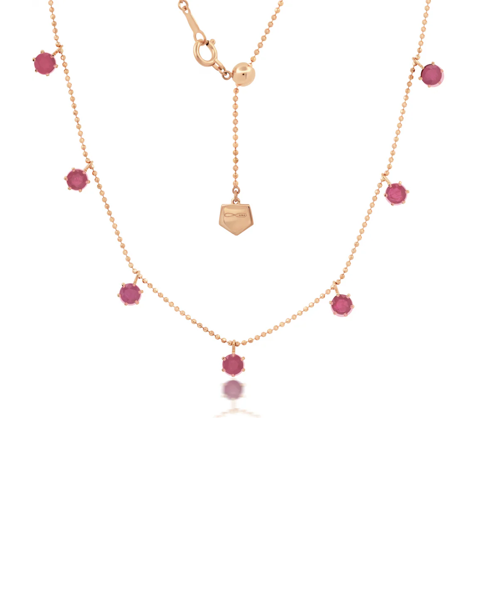 Floating Pink Sapphires Necklace