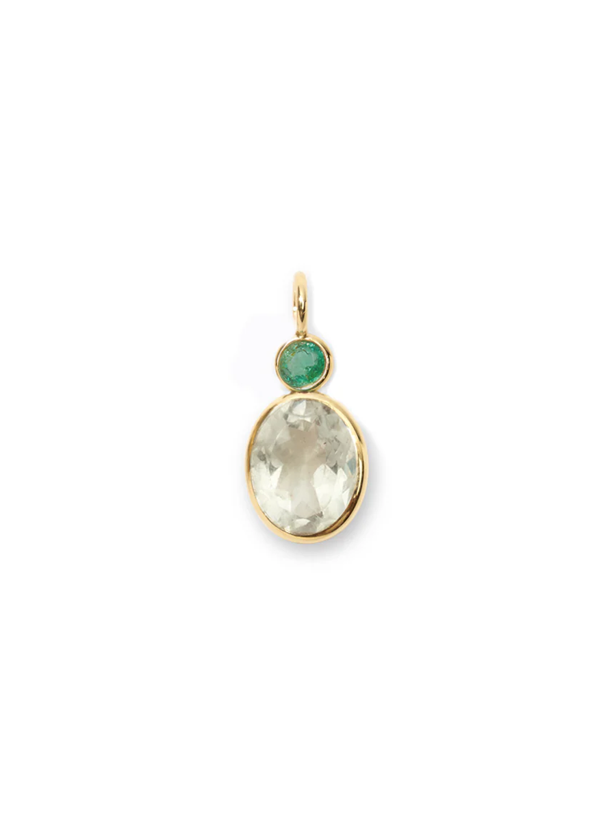 Emerald & Green Amethyst Charm