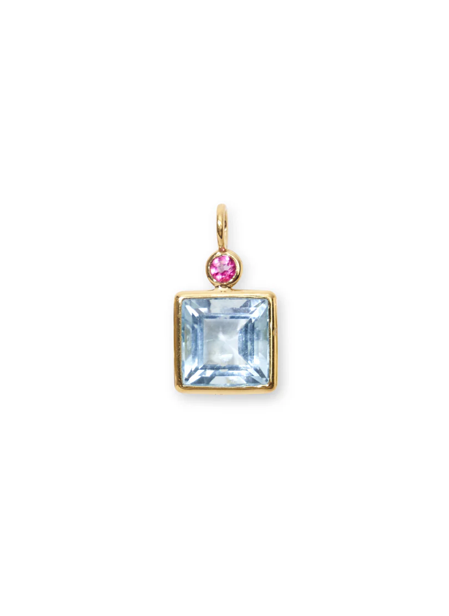 Pink & Sky Blue Topaz Charm