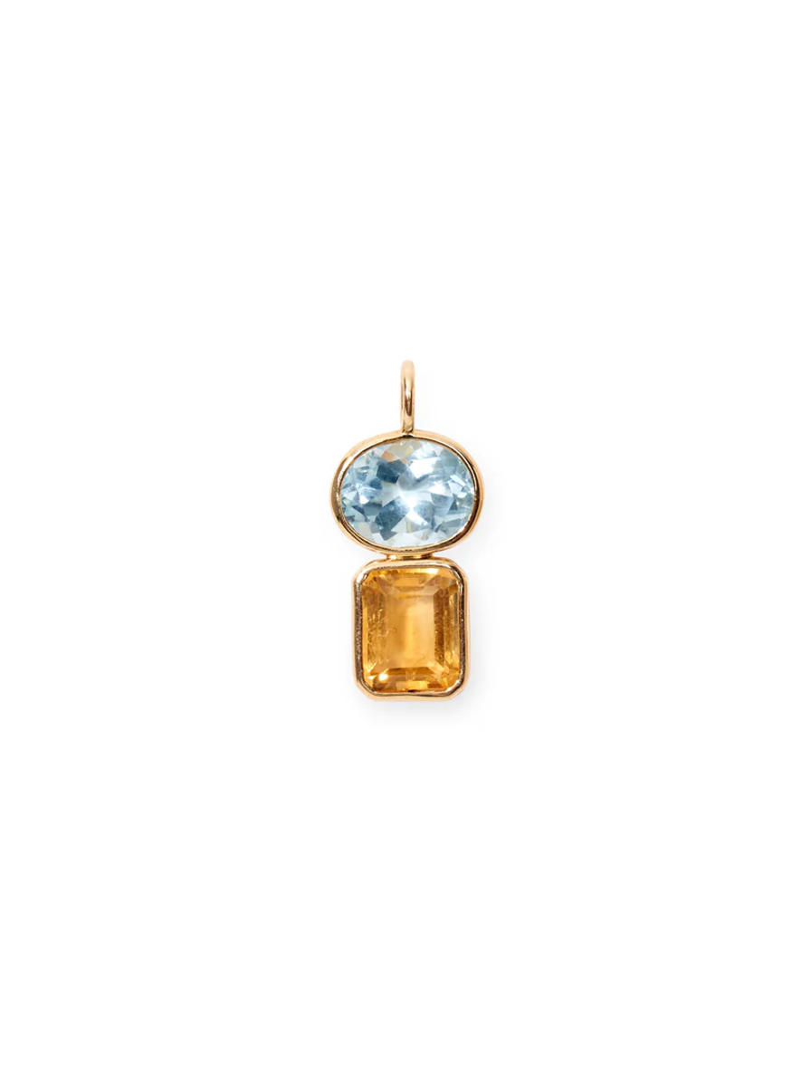 Sky Blue Topaz & Citrine Charm