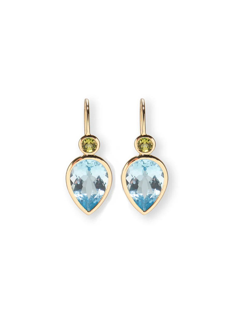 14k Gold Hera Earrings in Sky Blue Topaz