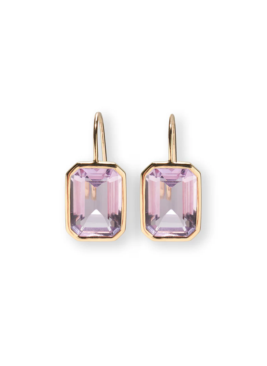 14k Gold Aria Earrings in Pink Amethyst