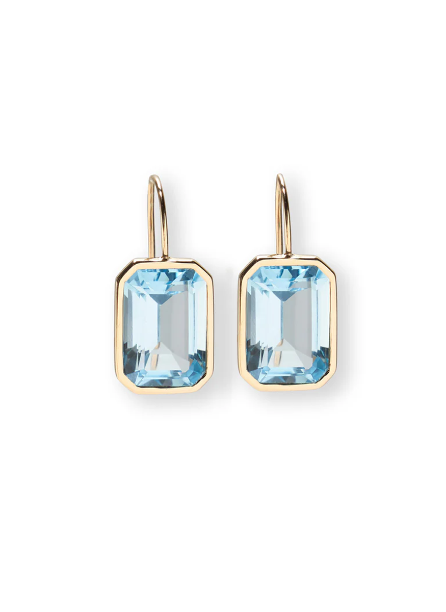 14k Gold Aria Earrings in Sky Blue Topaz