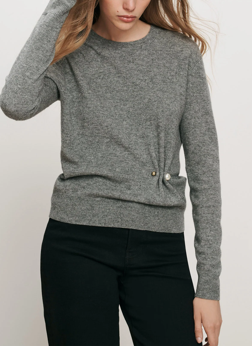 Frankie Brooch Pullover - Veronica Beard