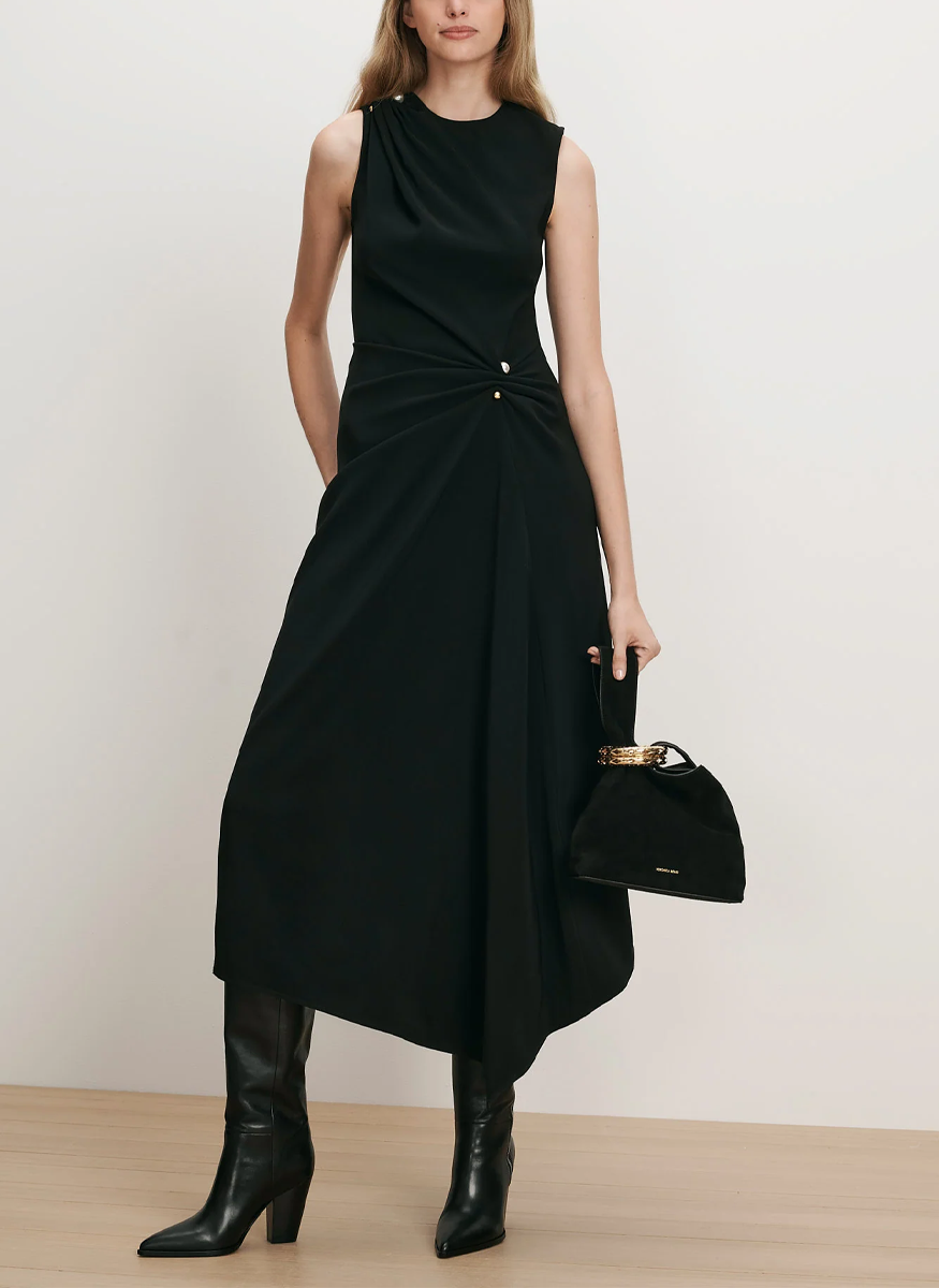 Freja Brooch Midi Dress - Veronica Beard