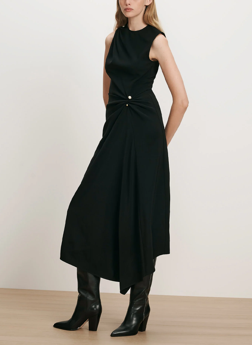 Freja Brooch Midi Dress - Veronica Beard