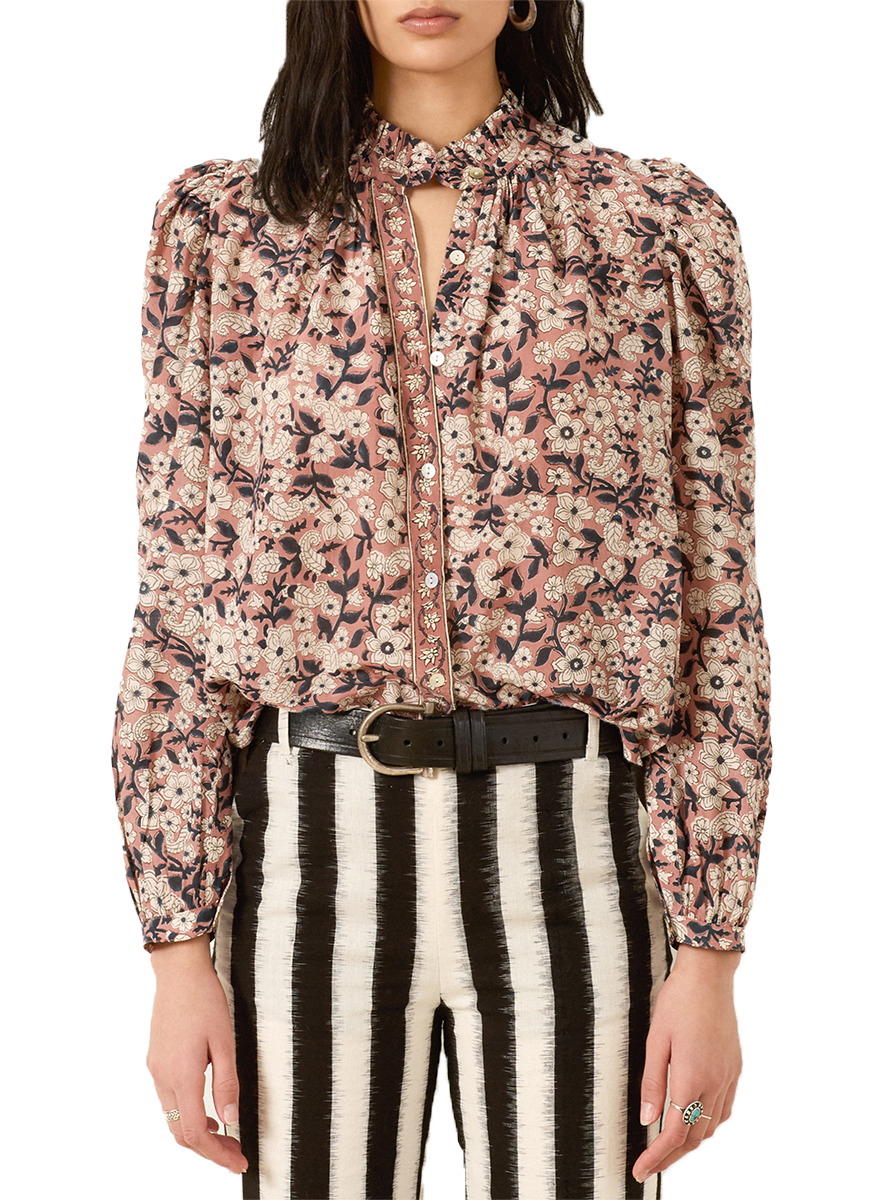 Annabel Sepia Floral Shirt