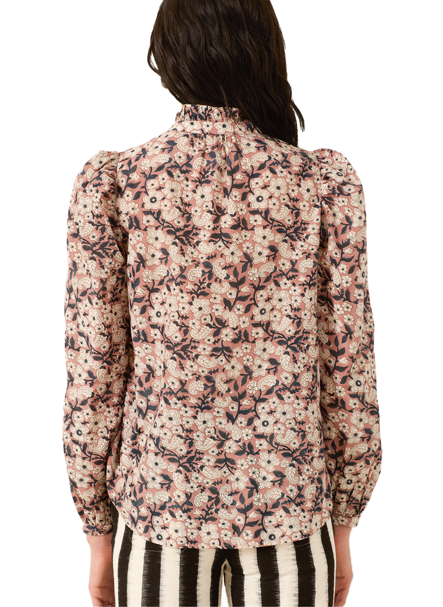 Annabel Sepia Floral Shirt - Alix of Bohemia