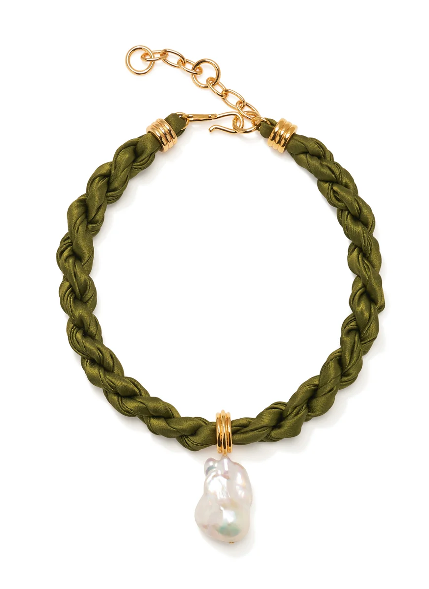 Woven Collar In Olive Branch - Lizzie Fortunato