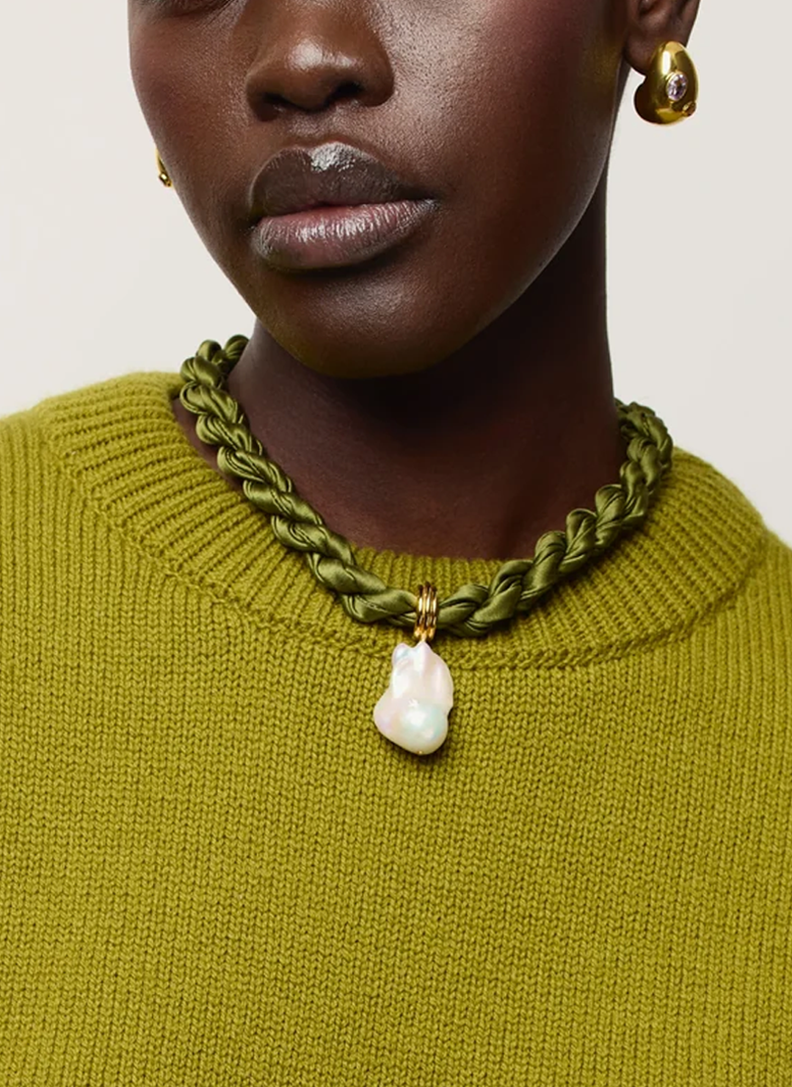 Woven Collar In Olive Branch - Lizzie Fortunato