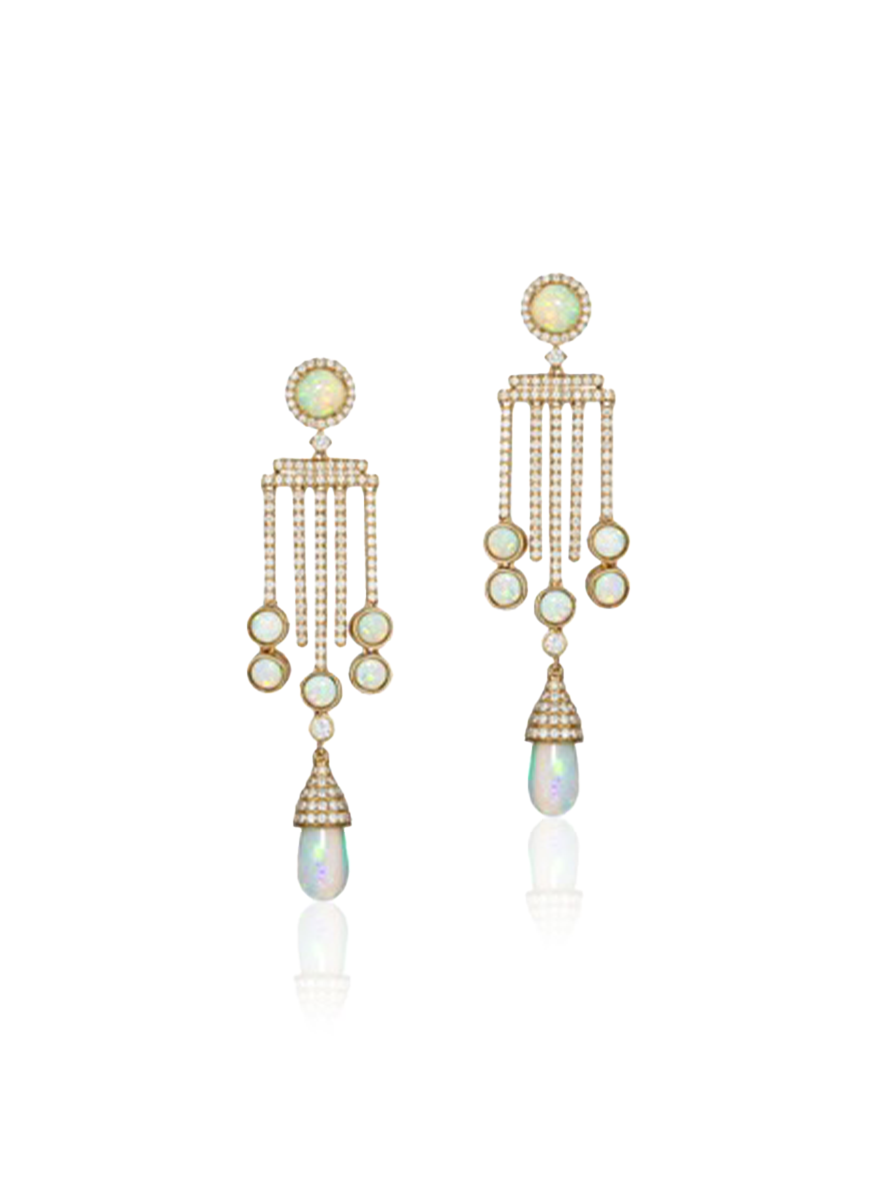 G-One Opal Chandelier Earrings