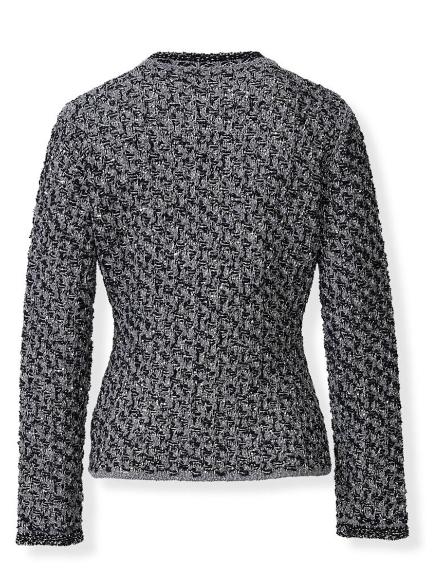 Dark Blue Sequin Tweed Jacket with a Denim Effect - Fabiana Filippi