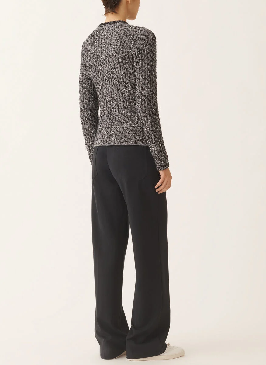 Dark Blue Sequin Tweed Jacket with a Denim Effect - Fabiana Filippi