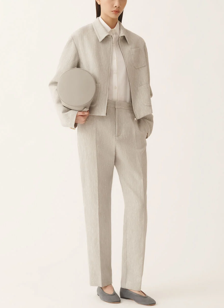 Montefalco Pants in Ice Fil Coupé Goccia Tailoring